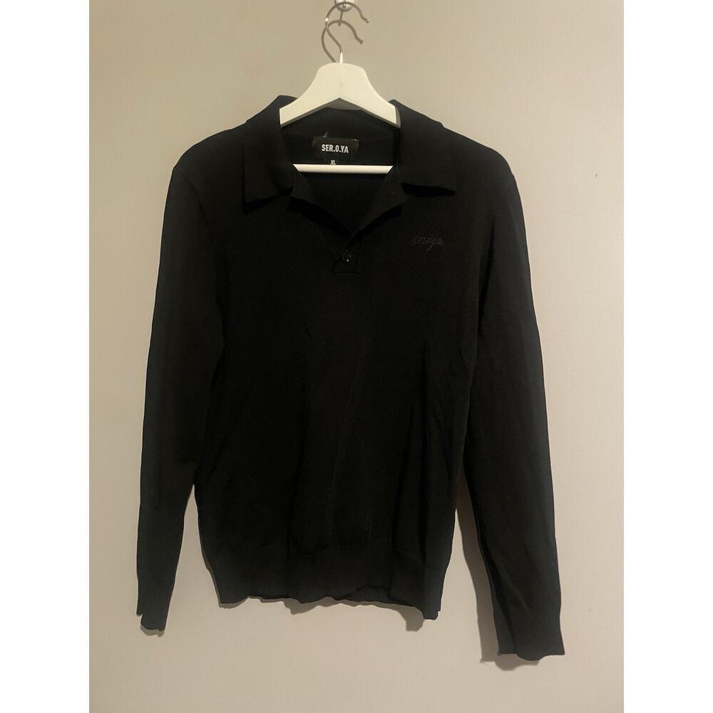 SER.O.YA MEN'S TICO SHIRT LONG SLEEVE IN BLACK SIZE‎ XL